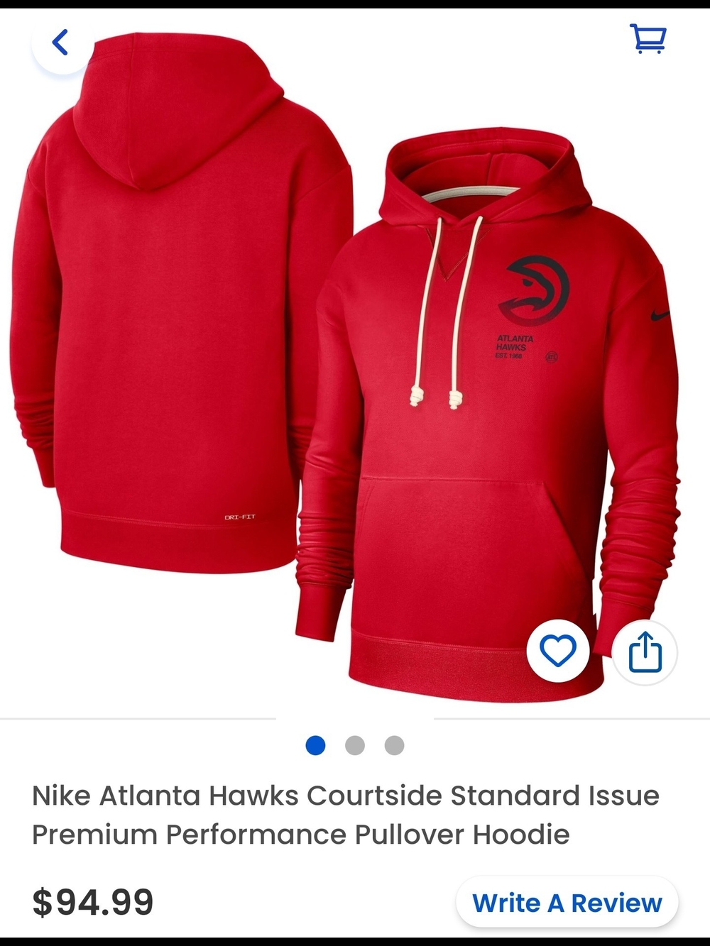 Nike Red Atlanta Hawks Pullover Hoodie with Logo